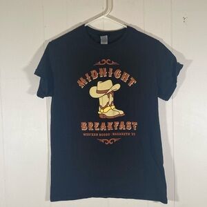 Western rodeo cowboy t shirt mens size small unisex midnight breakfast
